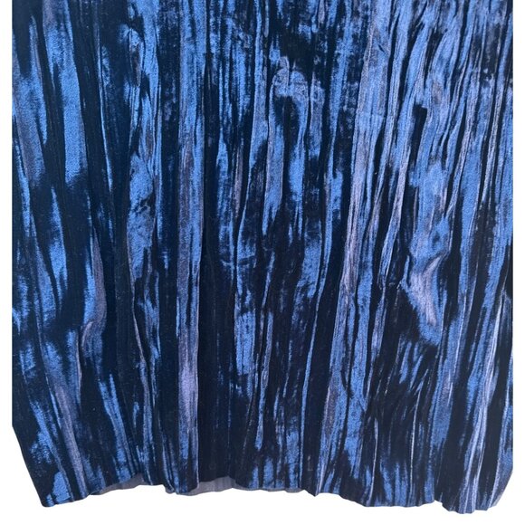 2/$30 ZARA W/B Collection Medium Velvet Navy Royal Blue Tie-Dye Top - Picture 5 of 11